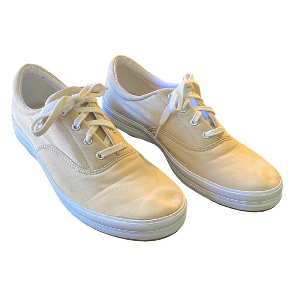 Keds Beige Tan Canvas Sneakers Size 11 WF-03452M - Picture 2 of 8